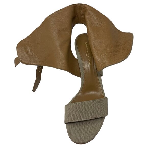 Rare Gianvito Rossi Canvas Leather Ankle Buckle Clossure Safari Sandals Heels 9 - Picture 9 of 14